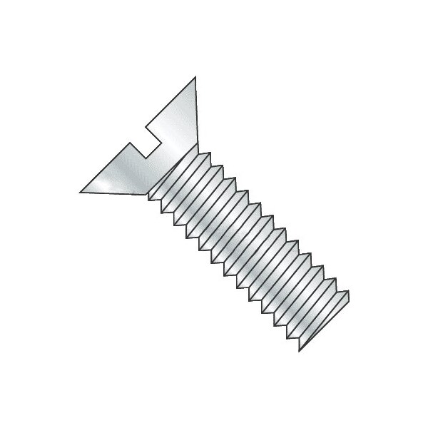 Newport Fasteners 3/8"-16 x 1-3/4 in Slotted Flat Machine Screw, Zinc Plated Steel, 750 PK 200986-750 - main